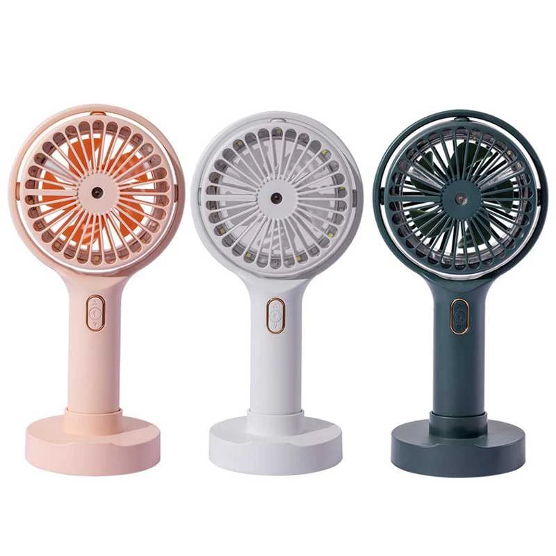 Humidificador portátil con soporte de pequeño ventilador USB, pulverizador humidificación para hogar con luz|fanáticos| -
