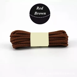 Durable Round Shoelaces for Sneakers and Outdoor Boots (Red brown)