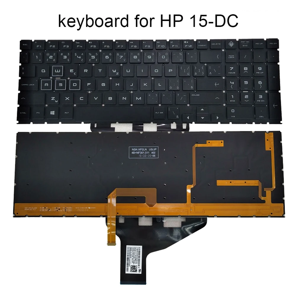 Retroiluminado Rgb Colorido Teclado Backlit para hp Omen 15-dc 15-dh Dc0086nr 15-dc001 cs Czech Eslováquia Laptops Teclados Nsk-xp2bq