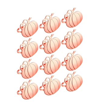 

12 Pieces Pumpkin Napkin Rings Napkin Holders,for Halloween,Thanksgiving,Parties,Weddings,Family Gatherings,Rose Golden