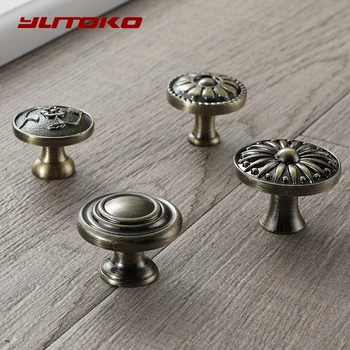 YUTOKO Antique Door Handles and Knobs Metal Drawer Pulls Vintage Kitchen Cabinet Handles and Knobs Furniture Handles Hardware