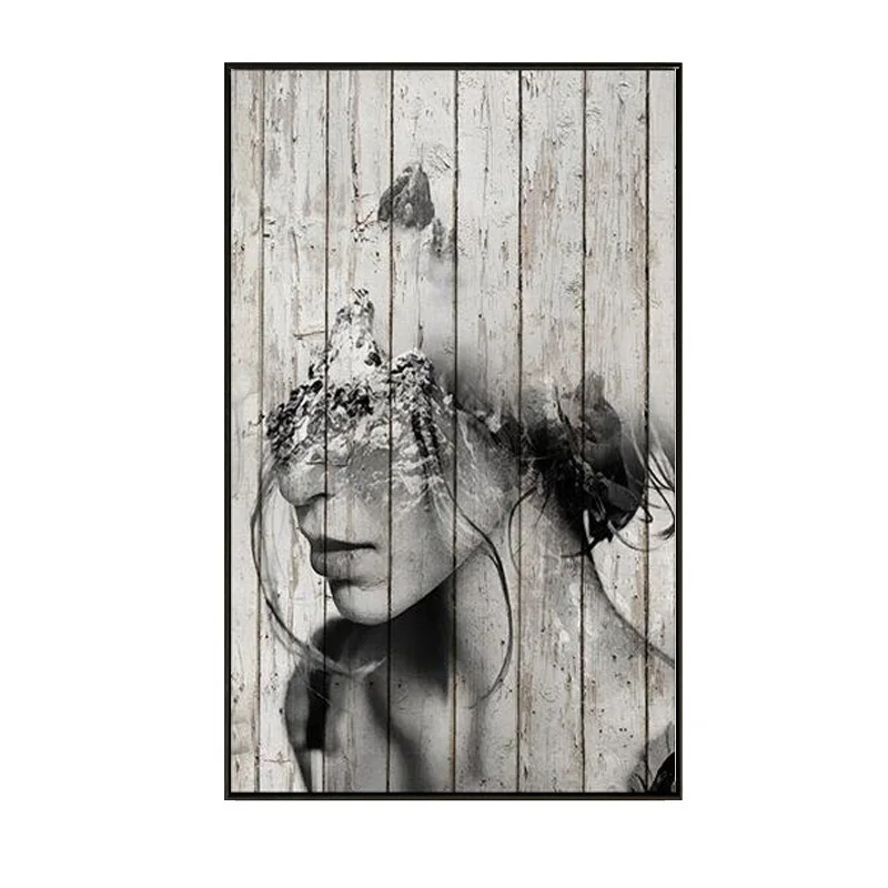 Board art girl-3 Самоотверженное уличное искусство женщины на холсте картины для гостиной стены искусства Современные принты и плакаты декоративные картины - Цвет: Board art girl-3
