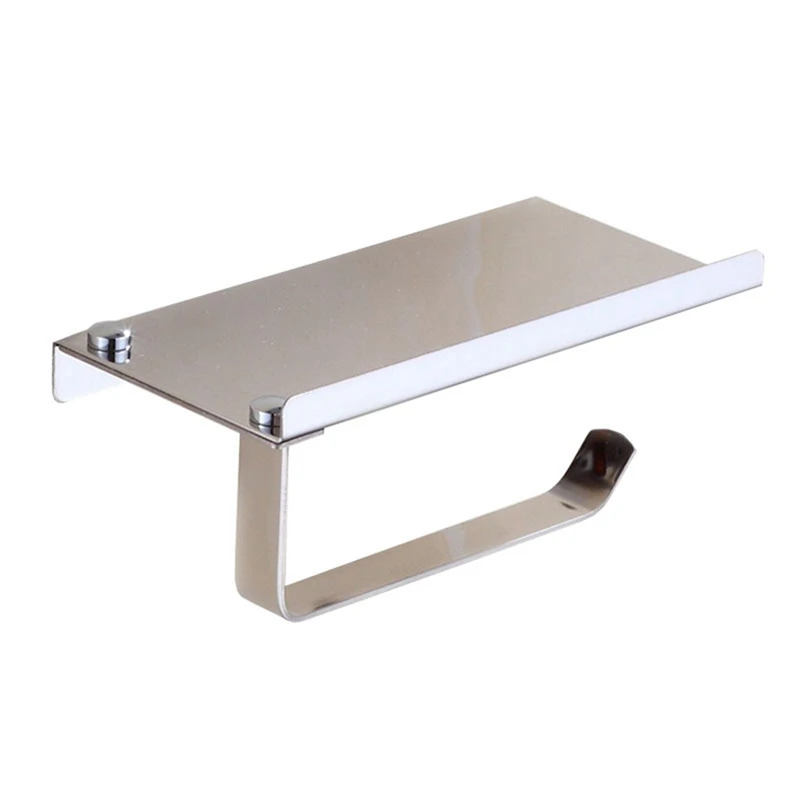 Roll Tissue Box Toilet Paper Holder Stainless Steel Bathroom Wall Mounted Holder