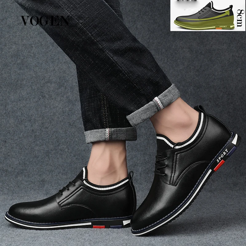 

Shoes for Men Tenis Masculino Adulto Leather Shoes Men Spring and Autumn Fashion Matching Increases 8CM Casual Man Shoes