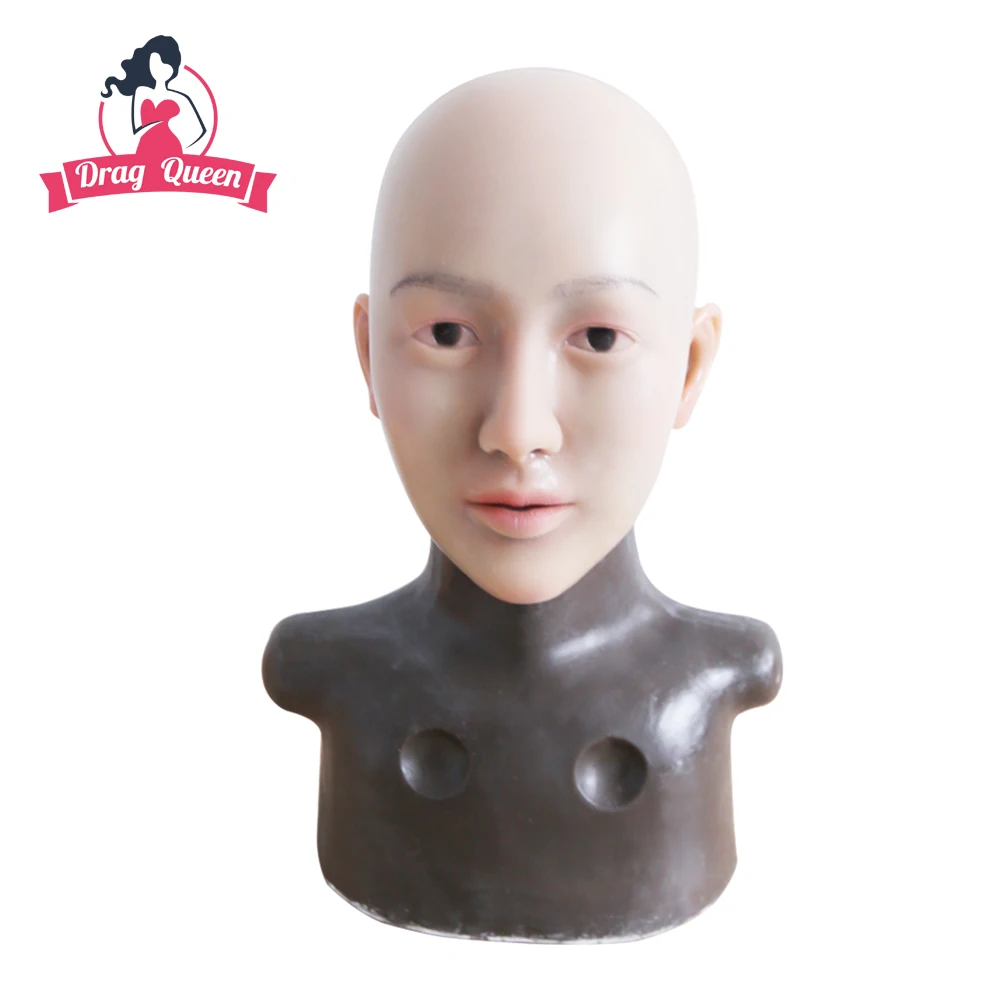 

Drag Queen Female Silicone Mask Crossdresser Women Doll Headwear Mask for Men Halloween Cosplay