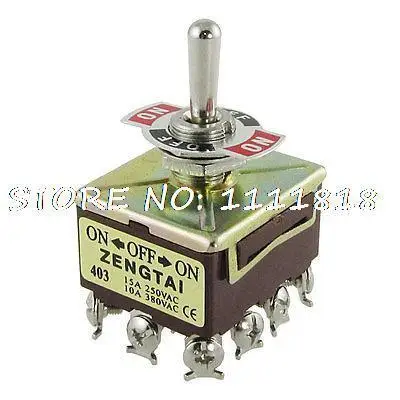 

4P2T 4PDT ON/OFF/ON 3 Position 15A/250VAC 10A/380VAC Toggle Switch