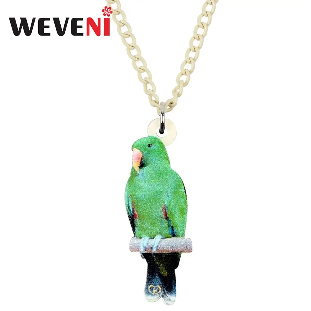 Акриловый чокер WEVENI с птицами и попугаями Ожерелье Подвеска животными ювелирные