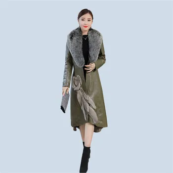 

High quality Sheepskin Coat Women Autumn Winter Mink fur Fox fur Thicken Warm Coats Fashion Female Genuine Leather Jacket YH772