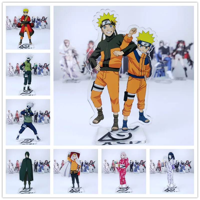 

NARUTO action figure Anime Sasuke Sakura Kakashi Iruka Orochimaru Hiruzen Shikamaru acrylic doll 15cm for gift 3pcs discount 25%