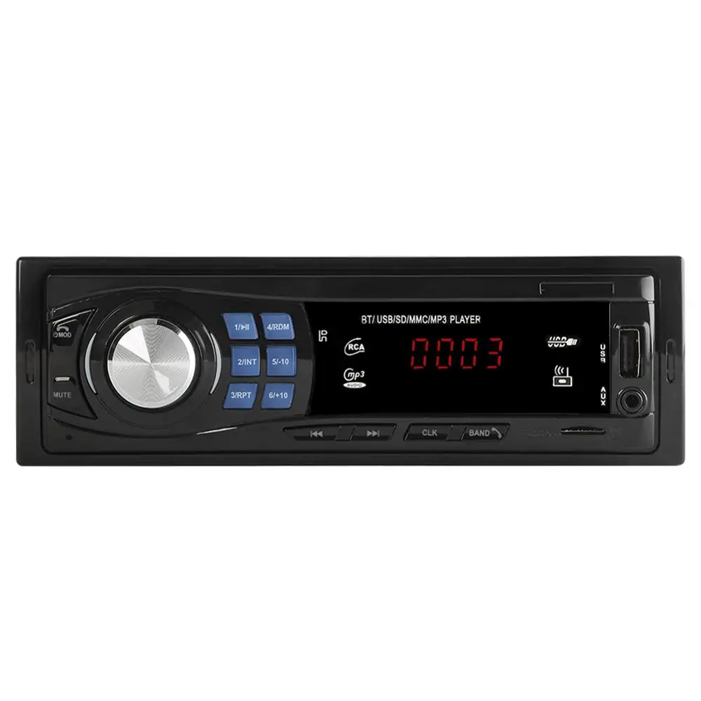 Черный 1 DIN автомобильный стерео MP3 плеер одиночный автомобильный стерео MP3 плеер в тире головное устройство Bluetooth USB AUX FM радио приемник для Toyota ford - Цвет: Черный