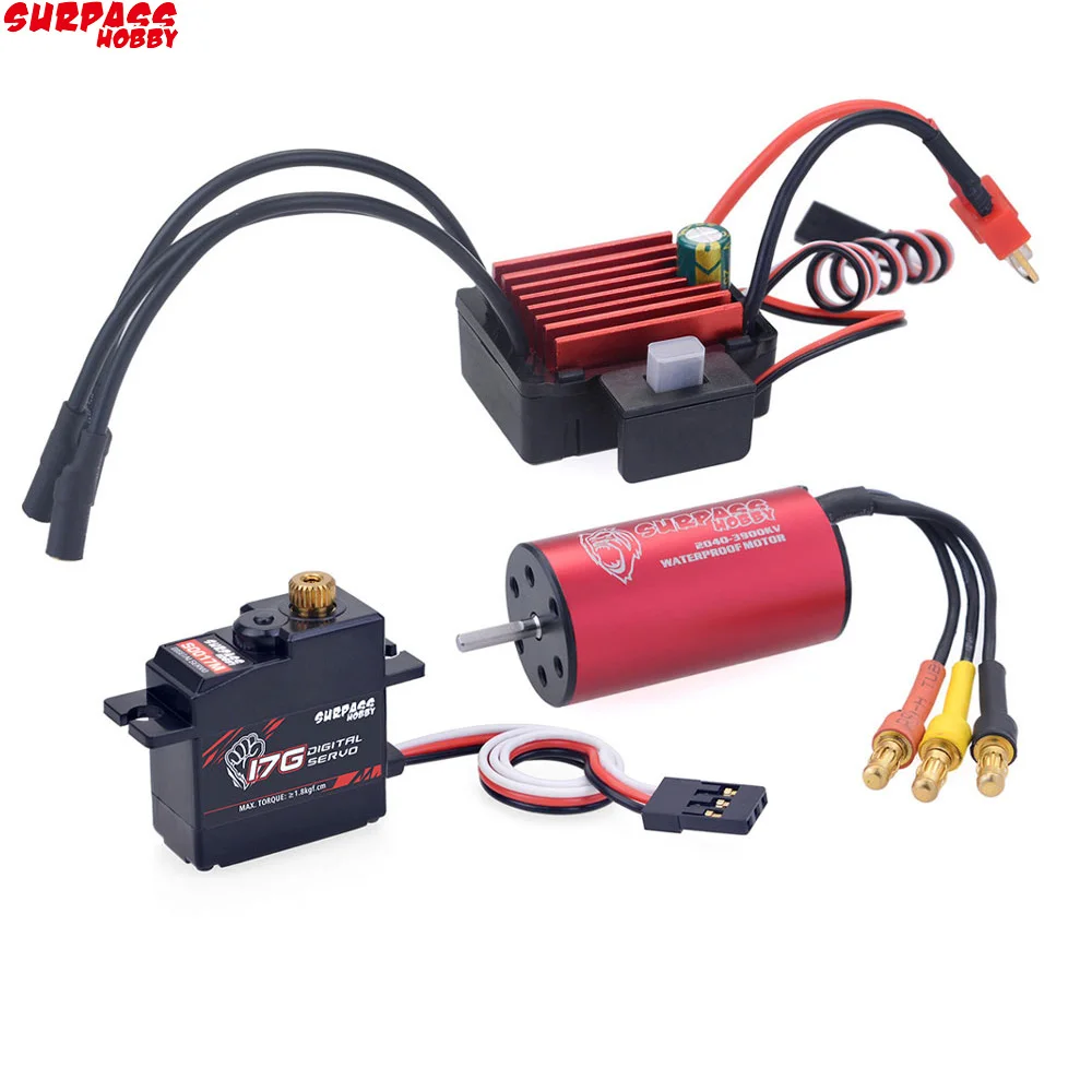 Бесщеточный двигатель SURPASSHOBBY Combo 2040 3900KV w/ 35A ESC + S0017M 17G цифровой сервопривод для HSP