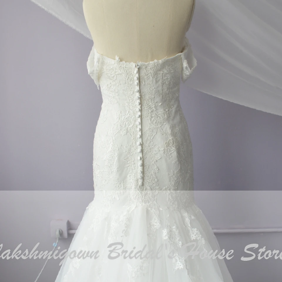 Lakshmigown размера плюс женские свадебные платья русалки с открытыми плечами Robe de Mariee длинное свадебное платье с кружевной аппликацией на заказ