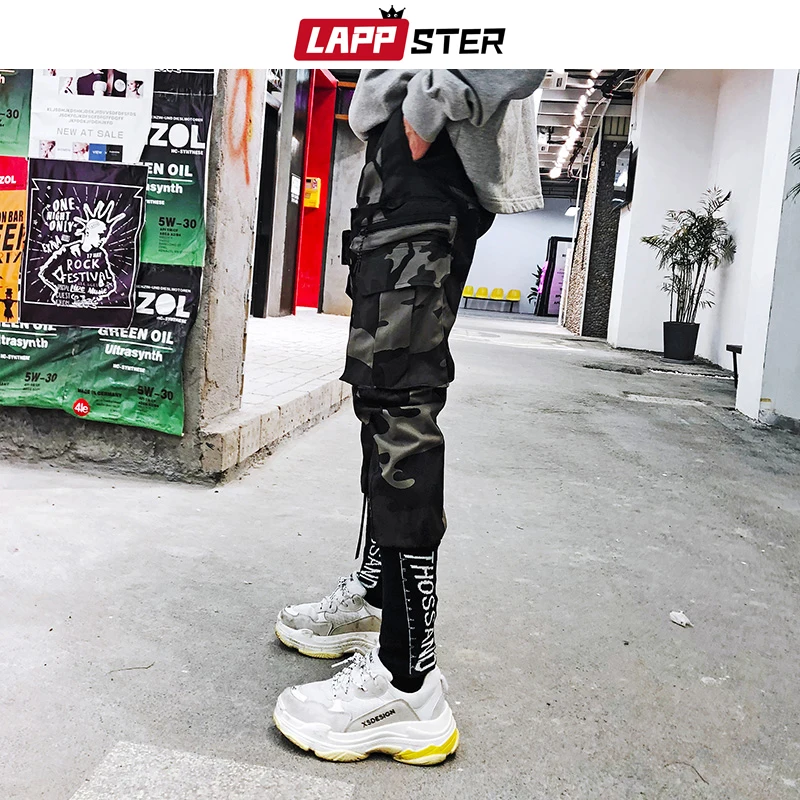LAPPSTER мужские уличные камуфляжные штаны для бега, мужские комбинезоны в стиле хип-хоп Харадзюку, мужские камуфляжные брюки, спортивные штаны