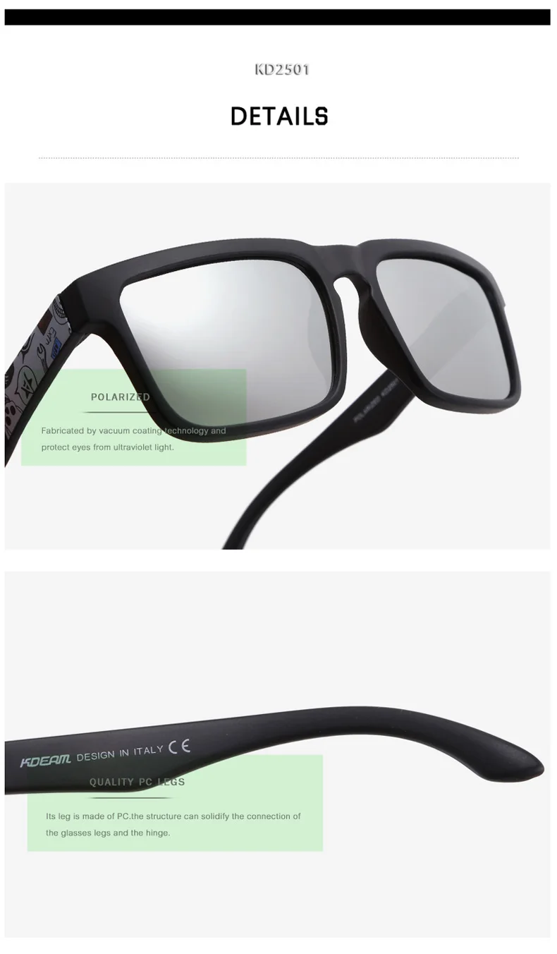 KDEAM привлекательные поляризационные солнцезащитные очки, мужские и женские очки с граффити, солнцезащитные очки, спортивные очки, УФ очки, унисекс, RX237