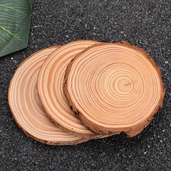 

5 sizes Round Wooden Cup Mat Pad Wood Slice Coaster Tea Coffee Mug Drinks Holder Birthday Wedding Decoration for Tableware
