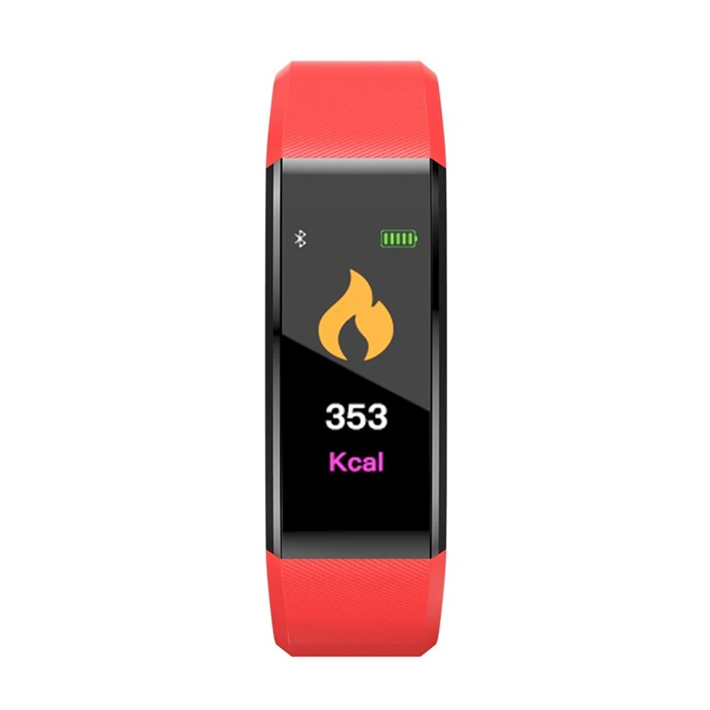 2 шт 115 плюс умный Браслет фитнес-трекер счетчик шагов Smartband анти-потеря напоминание о звонках для Android IOS(красный) и(синий