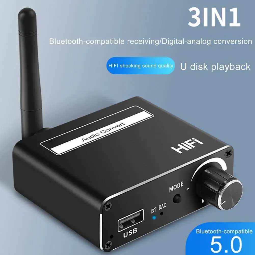 Аудиоконвертер 3-в-1 совместимый с Bluetooth цифро-аналоговый коаксиальный