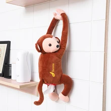 Многофункциональный автомобильный подлокотник коробки для салфеток милый плюшевый мультфильм обезьяна Салфетка бумажный держатель для хранения спинки сиденья Сумки подголовник Подушка игрушка