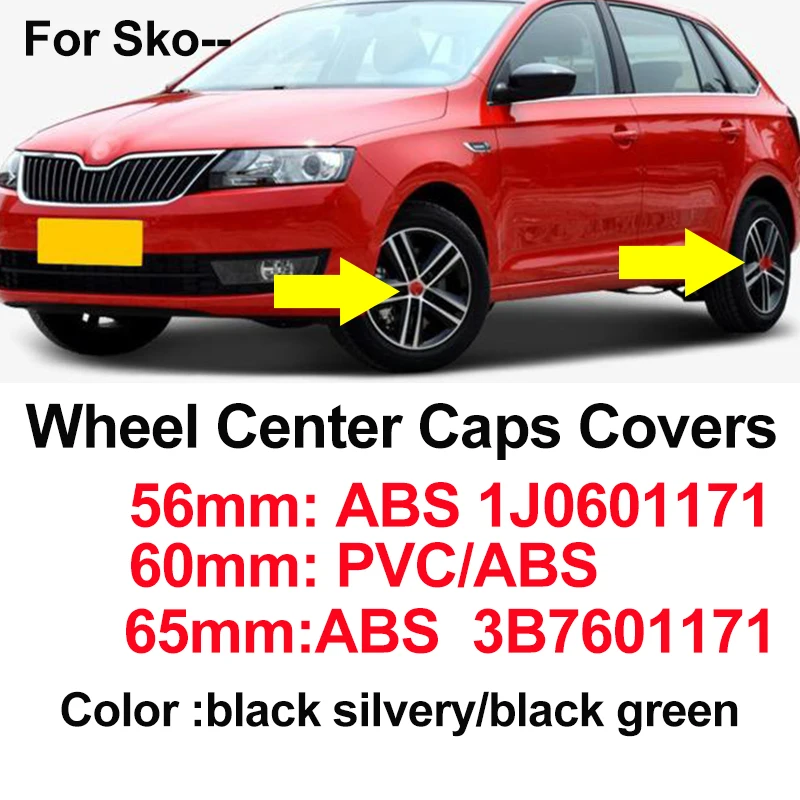 

For Skoda Car Accessory 56mm 60mm 65mm ABS/pvc Car Emblem Wheel Hub Cap Covers Wheel Center Cap Badge 5.6CM Label Sticker