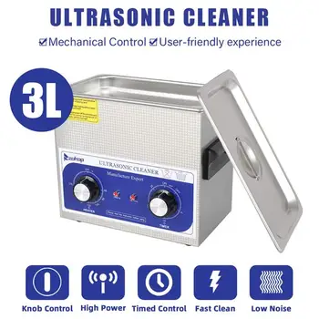 

Smart Ultrasonic Cleaner Anti-slip Stainless Steel Ultrasound Wave Washing for Jewelry Glasses Ultrasound Bath Machine 3L 110V