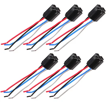 

6 Car DC 12V 12 Volt DC 80A AMP Relay Cable Set Socket 4 Pins 4 Wires