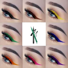 12-цвет подводка для глаз водонепроницаемый прочных долговечных матовая подводка для глаз синий, красный, зеленый, белый, золотой желтый многоцветный