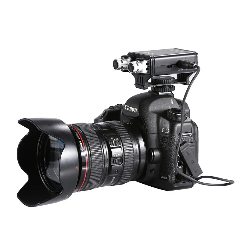 Stereo X/Y Condenser Microphone 2-Step Hight Pass Filter S/N for Canon Nikon DSLR Video Camera Audio Recorder Mic