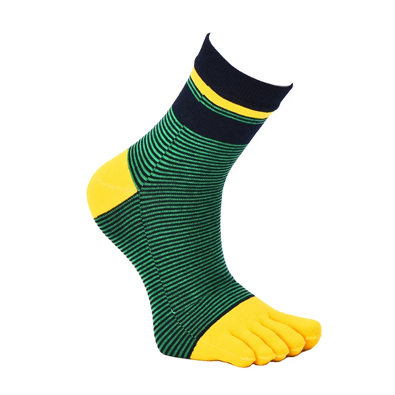 

1Pairs Stripe Cotton Toe Socks Men Boy To Protect Ankle Socks Five Finger Socks Compression Crew Boat Socks Fashion