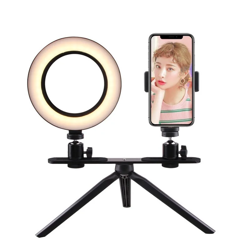 

16/20cm LED Selfie Ring Light with Desktop Tripod Phone Holder Selfie Ring Lamp for YouTube Tiktok Live Stream Video Photography