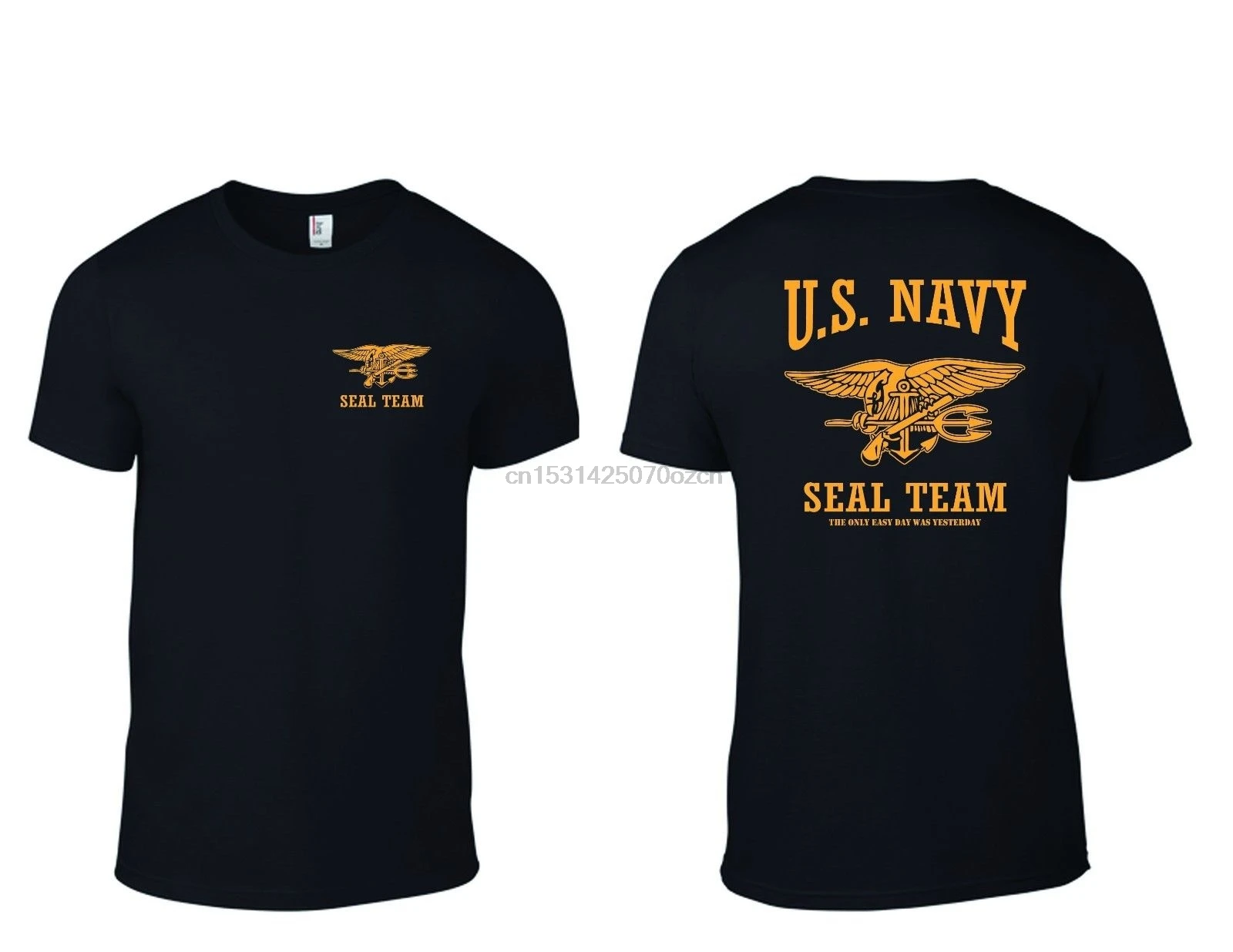U.S. NAVY SEAL TEAM T-Shirt Only Easy Day Was Yesterday BY T-SHIRT Printed T Shirts Short Sleeve Hipster Tee Plus Size |