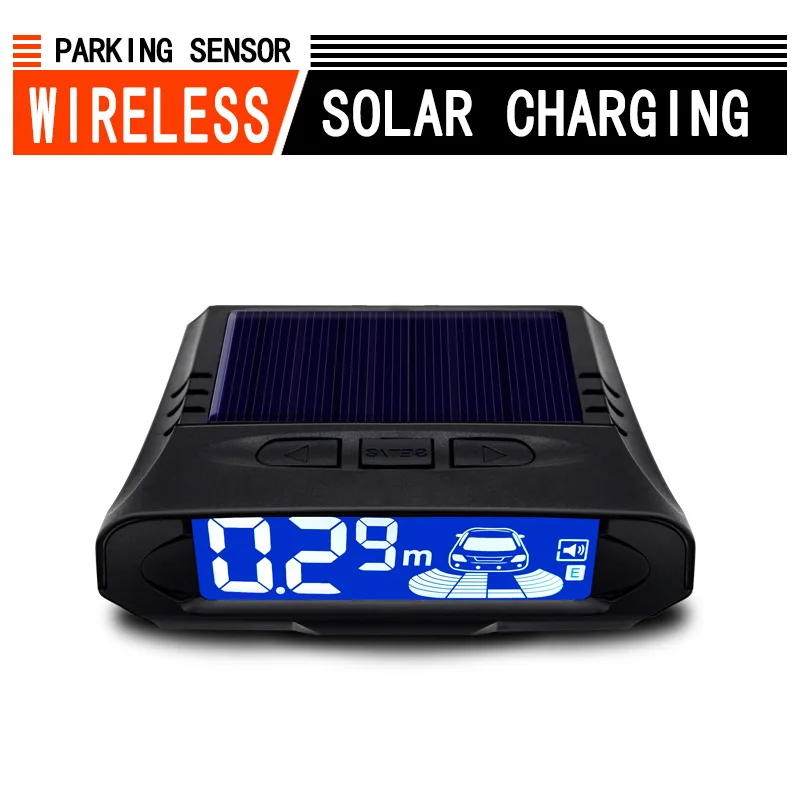 US $53.00 Car Wireless Parking Parktronic Auto Blind Sensors Kit Solar Charging Lcd