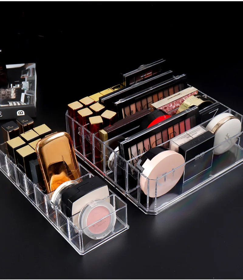 make up storage box Transparent Makeup Storage Box PS Lipstick Eye Shadow Display Stand Holder Bathroom Skincare Storage Organizer for Cosmetics makeup box organizer