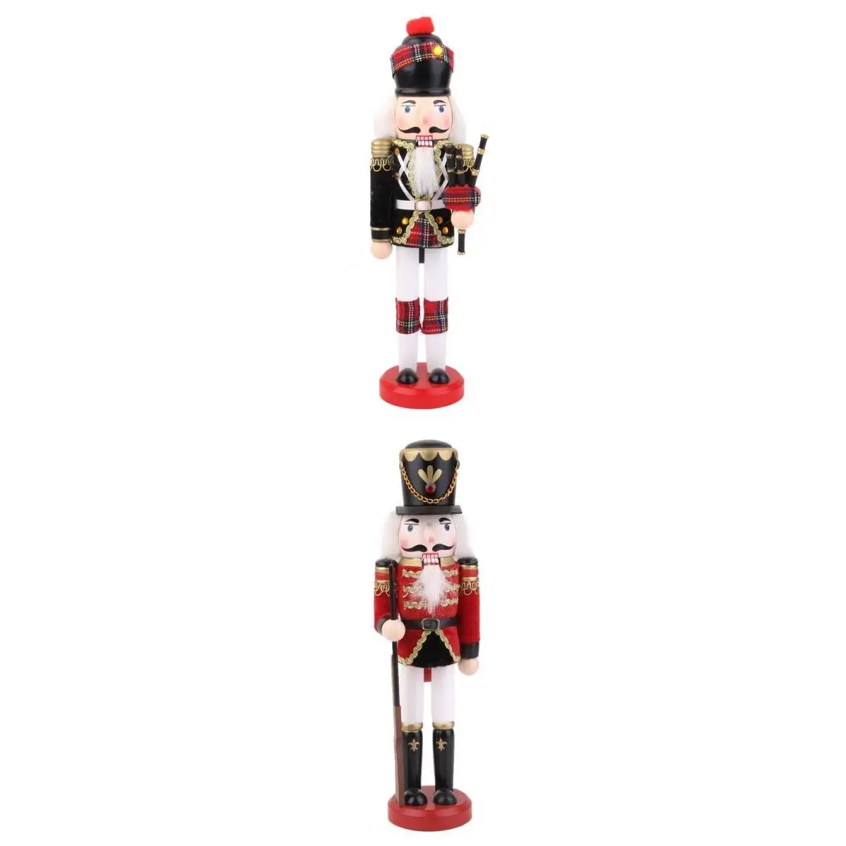 Set Of 2 Xmas Nutcracker Guard Soldier & Bagpipes Soldier Walnut Puppet Toy 3 Set Of 2 Xmas Nutcracker Guard Soldier & Bagpipes Soldier Walnut Puppet Toy 3