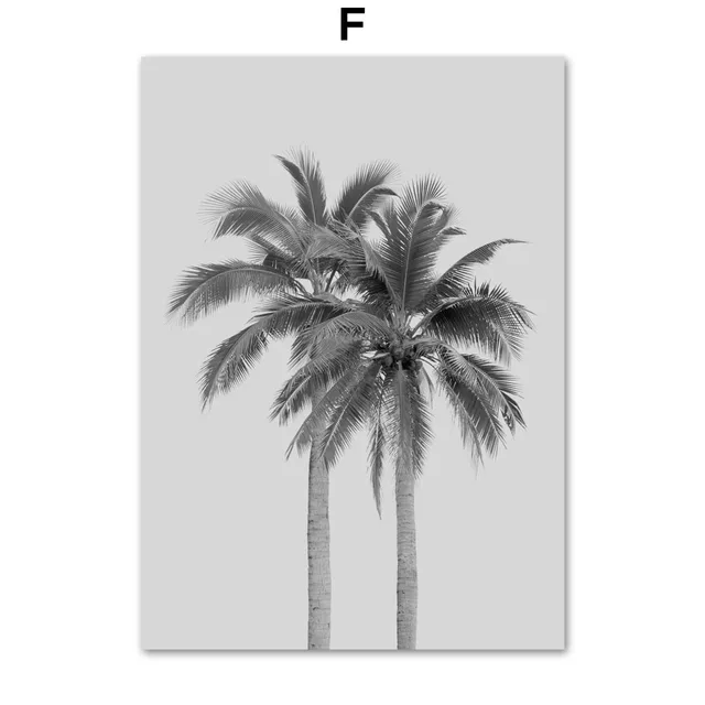 Black White Surf Beach Chair Camera Palm Tree Car Van Wall Art Print Canvas Painting Nordic Poster Decor Picture For Living Room F