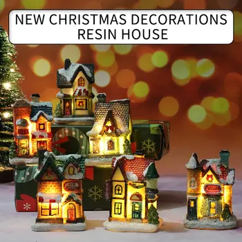 

Christmas LED Light House Merry Christmas Decorations For Home Cristmas Ornaments Xmas Gift New Year 2021 Navidad Noel ^^