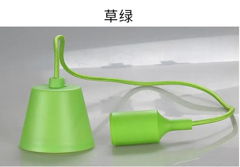 Edison Lamp Base Pendant light E27 Screw Bulb base modern Colorful Silicone led lamp base 220v lamp fitting - Цвет: E