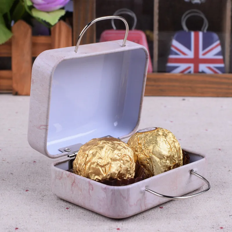 10pcs Mini Suitcase Tin Box London Styles Handle Metal Box