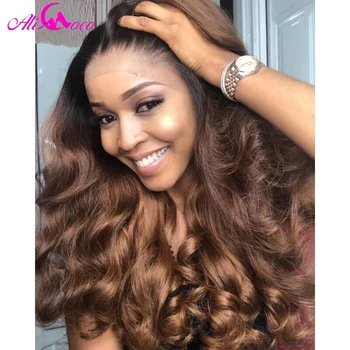 

Ali Coco 180% Loose Wave Human Hair Lace Front Wigs Brown /Orange Ginger Ombre Color Brazilian Remy Loose Wave Wigs Pre Plucked