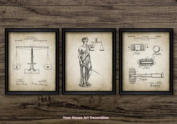 

Black White Attorney Lady Justice Law Canvas Painting Scales Of Justice Lawyer Office Wall Decor Structure Pictures
