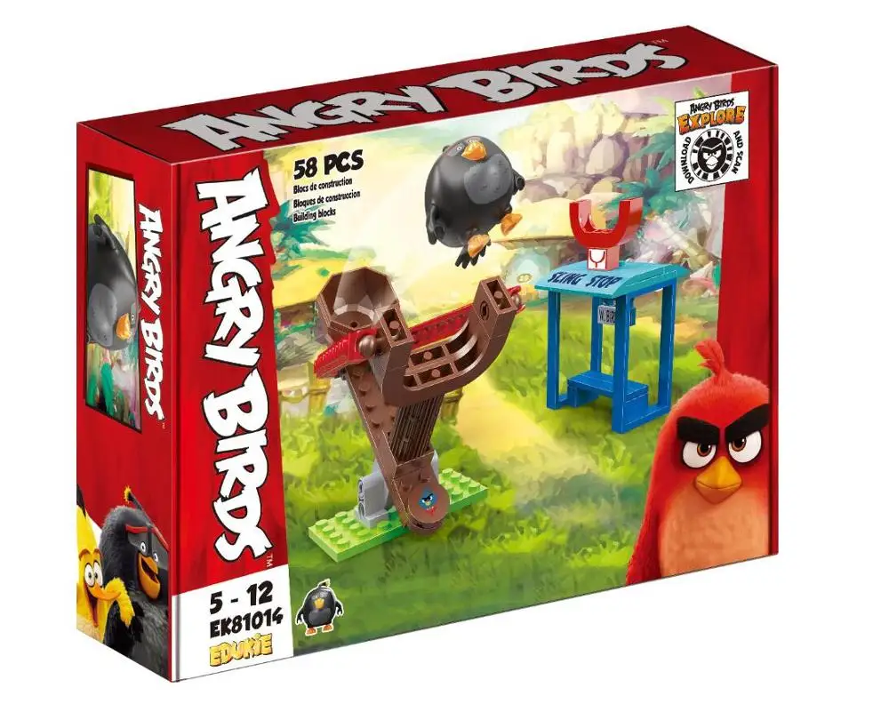 81014 with box Фильм Cogo сердитый милый Птичий остров игровая площадка король свиньи замок строительные блоки наборы обучающие игрушки для детей Подарки - Цвет: 81014 with box