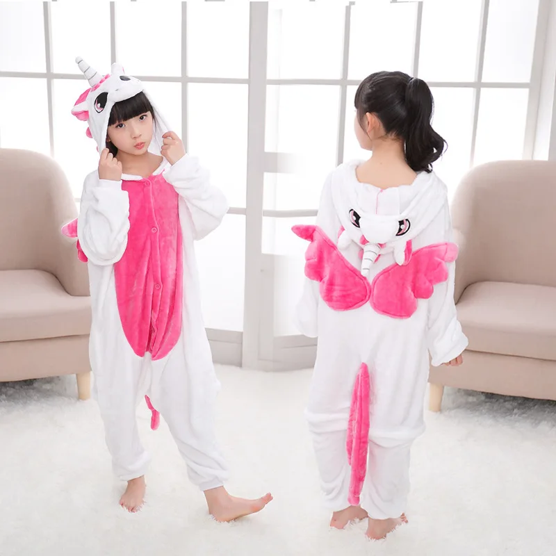 toddler boy nightgown 2021 Children Cartoon Pajamas Winter Sleepwear Boys Onesies Girls Pajamas Sets Unicorn Totoro Panda Animal Kids Pyjamas Pijama angel baby sleepwear