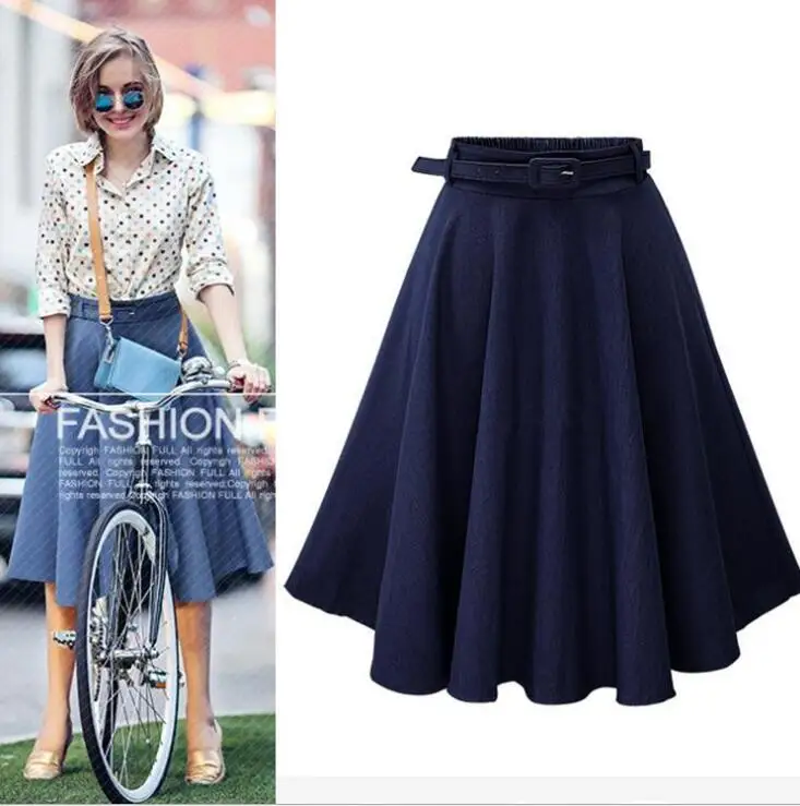 Girl Women Spring Autumn Casual Skirt High Waist Mid-length Jeans Skirt Slim Thin A-line Fashion Wild Skirt Denim Skirt knee vintage embroidered jeans shorts women s summer 2022 new high waist loose denim capris ripped hole knee length pants