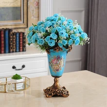 Европейская роскошная смоляная ваза для украшения интерьера гостиной Цветочная композиция настенные подвесные поделки офисные настольные украшения Искусство