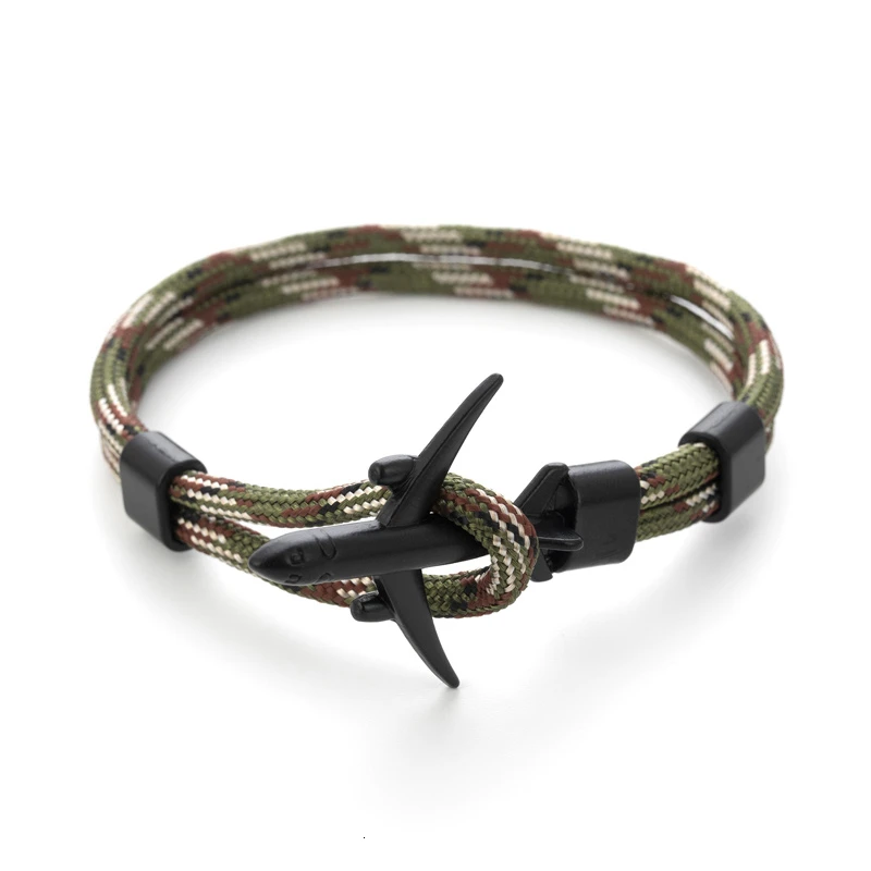 3 Summer Hot Boeing Airplane Anchor Bracelet Men Nylon Rope Chain Charm Bracelets For Women Survival Aviation Style Sport Bracelet - Окраска металла: 3