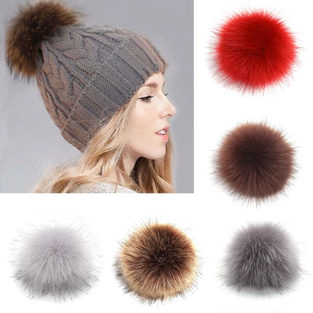 12cm Fake Fur Hair Fluffy Pompom Ball Pendant Hat Bag Shoes Fake Fur Hair Fluffy Pompom Ball Pendant Hat Bag DIY Accessories 2
