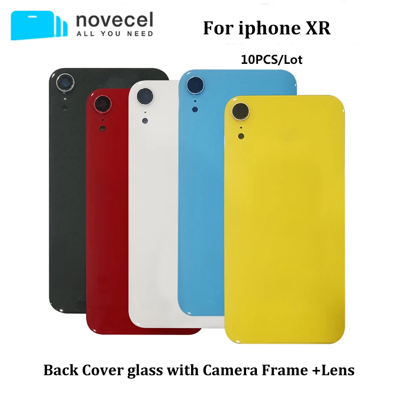 10 шт./лот Novecel задняя замена крышки батарейного отсека часть для iPhone XR Чехлы для телефона задняя крышка с объективом камеры полная сборка