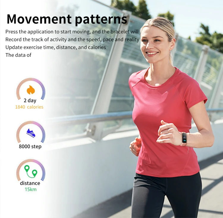 EFFEOKKI Wearfit 2.0 Smart Bracelet Watch Children Kids Step Counter Heart Rate Thermometer Screen Touch Fitness Band Tracker