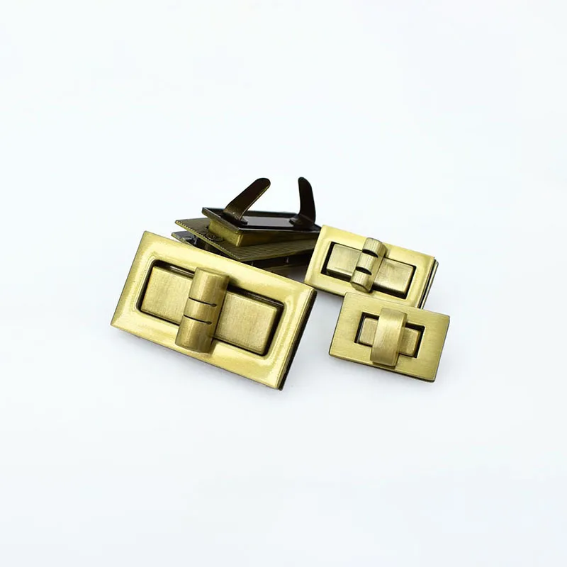 brass 2 шт., Meetee, металлический поворотный замок, защелкивающаяся застежка для кошелька, аксессуары для сумок, ручная работа, застежка с винтом - Цвет: brass