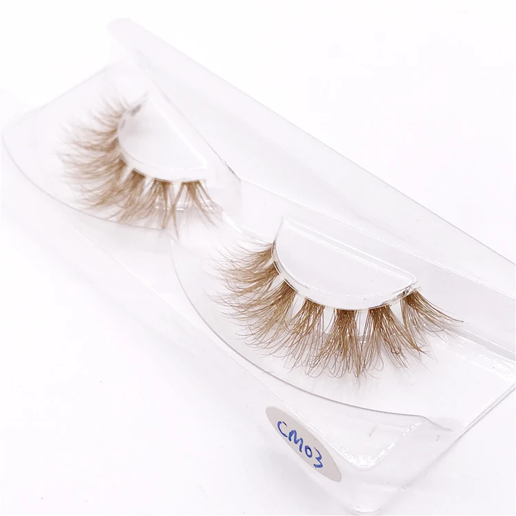CM03 New color 3D luxury mink lashes wholesale natural long individual thick fluffy colorful false eyelashes Makeup Extension Tools - Цвет: CM03