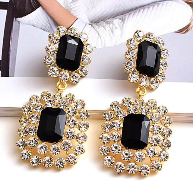 New Product Fashion Crystals Earring High-Quality Stone Geometric Dangle Earrings For Women Trend Jewelry Accessories For Women 1